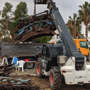 The elliptical stern of the boat is stored and studied at the University of Cyprus.